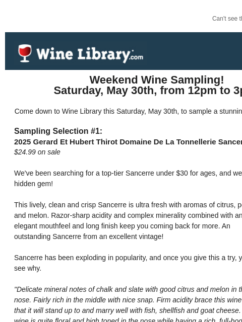 winelibrary newsletter: Stop in this Saturday to sample a remarkable line-...