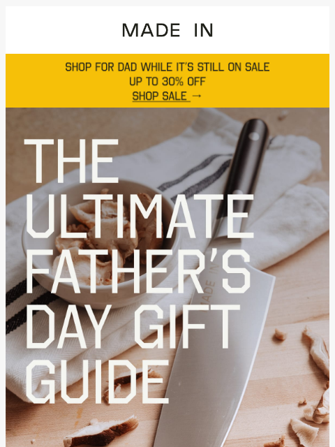 madeincookware newsletter: The Best Father’s Day Gifts up to 30% Off