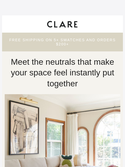 clare newsletter: The art of modern minimalism: Your neutral guide.