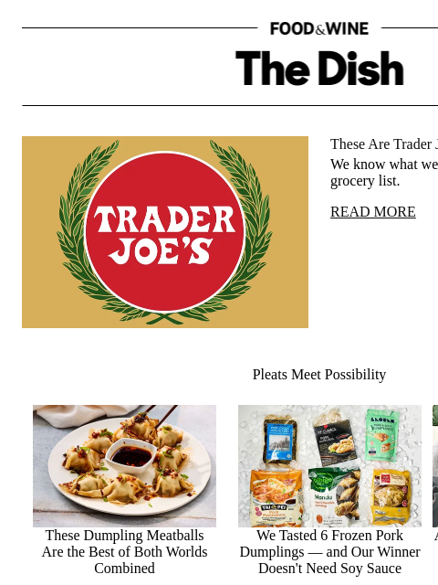 foodandwine newsletter: These Are Trader Joe's Most-Loved Products