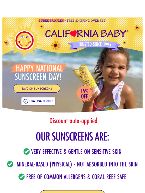 californiababy newsletter: It's National Sunscreen Day ☀️