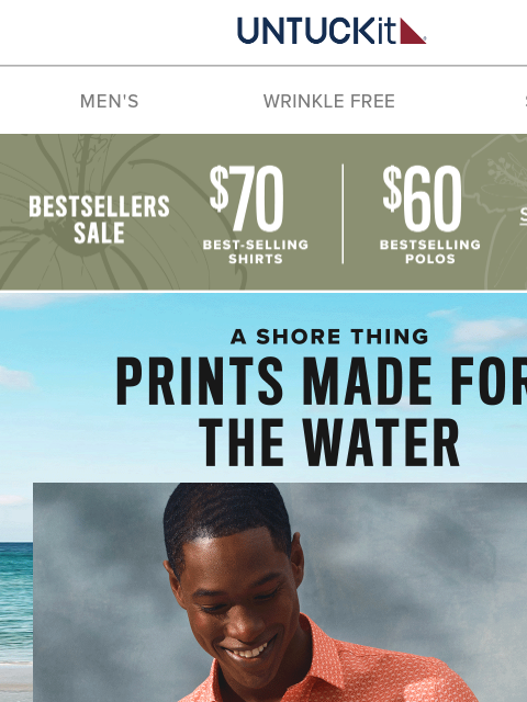 untuckit newsletter: Shore-Ready Prints, Just In 🛥️☀️🥤