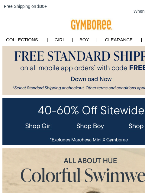 gymboree newsletter: 40-60% Off Swimwear + Must-Have Summer Styles