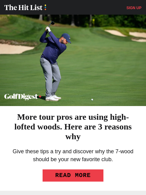golfdigest newsletter: Why 7-wood will be your new favorite club