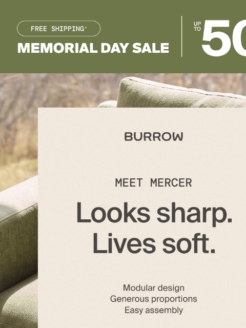 burrow newsletter: New! Meet the Mercer Sofa