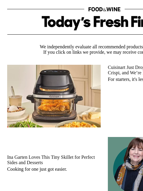 foodandwine newsletter: Ina Garten Loves This Tiny Skillet for Sides and D...