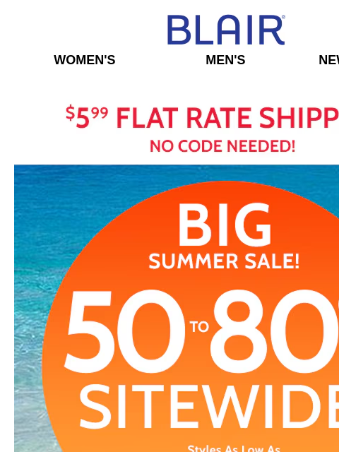 DenimEase & JB Flex on Sale👖Up to 80% Off Sitewide!!👖Visit the Father's Day Shop Blair Women's Men's New Arrivals $5.99 Flat Rate Shipping No Code Needed! Big Summer Sale! 50% To 80%