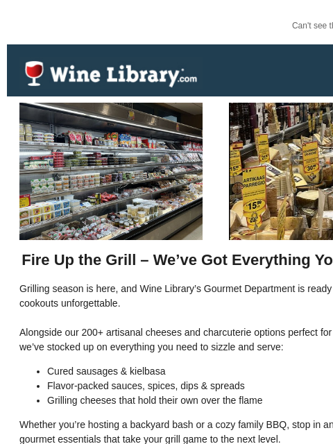 winelibrary newsletter: Come to Wine Library this Saturday to sample a ste...