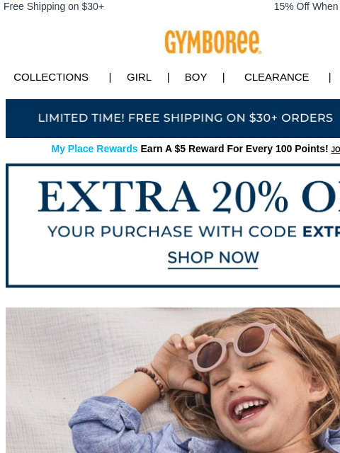 Plus Clearance styles all 70% off! Free Shipping on $30+ 15% Off When You Ship to Store* Collections | Girl | Boy | CLEARANCE | GIFT CARDS Free Shipping My Place Rewards Earn A $5 Reward For Every 100