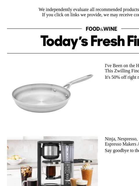 foodandwine newsletter: Ninja, Nespresso, De'Longhi, and More Espresso Mak...