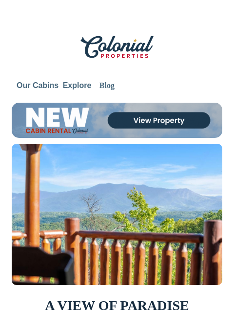colonialproperties newsletter: Pigeon Forge Mountain Lodge with Jaw-Dropping View...