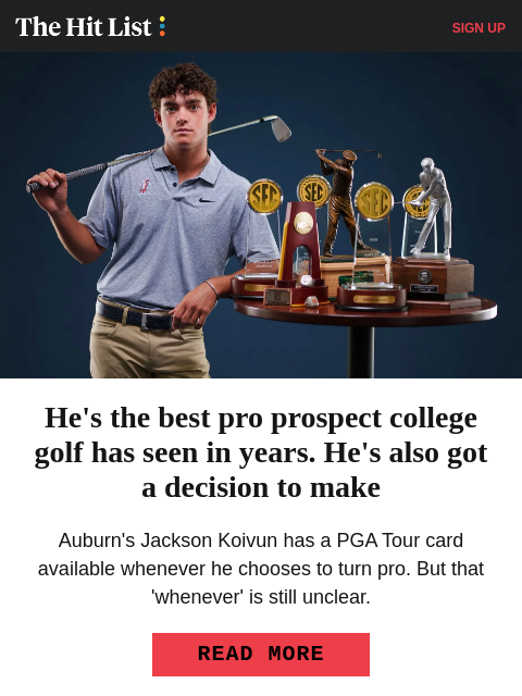 golfdigest newsletter: What should college golf's best pro prospect do