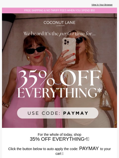coconut-lane newsletter: 35% OFF EVERYTHING*❤️‍🔥❤️‍🔥❤️‍🔥