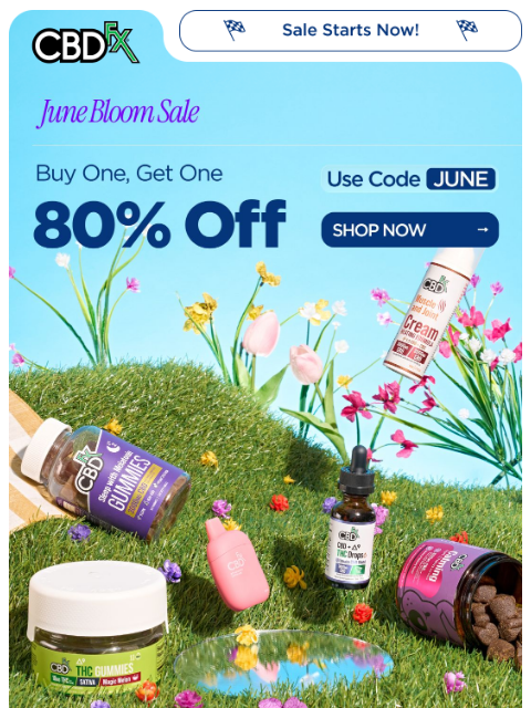 cbdfx newsletter: BOGO 80% off — happening now!