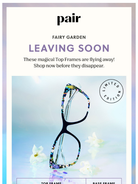 paireyewear newsletter: Leaving Soon: Fairy Garden