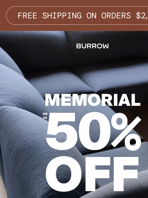 burrow newsletter: ICYMI: Up to 50% off