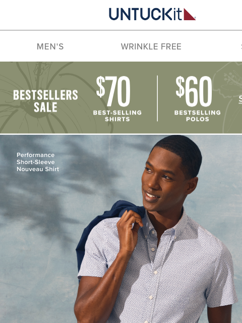 untuckit newsletter: Show Your Personality in Performance Short Sleeves...