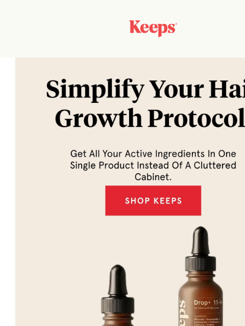 keeps newsletter: All Your Active Ingredients. One Daily Drop.