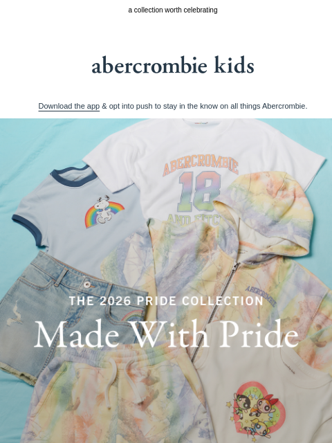 abercrombie newsletter: made with pride 🌈