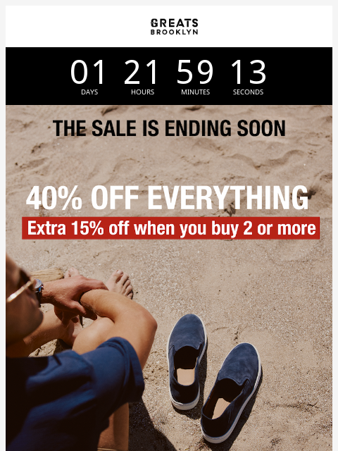 greatsbrand newsletter: Almost Gone: 40% Off Sitewide