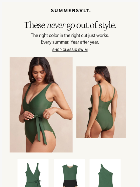 summersalt newsletter: Quiet Luxury Came for Your Swimwear