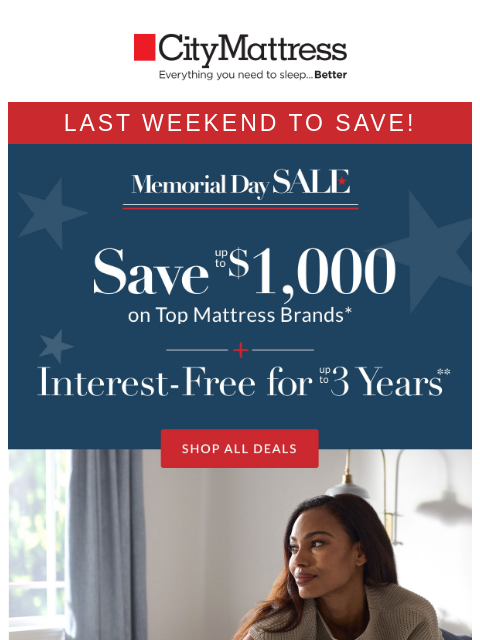 citymattress newsletter: Last weekend to save up to $1,000