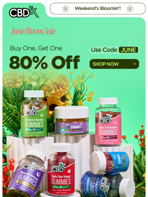 cbdfx newsletter: Weekend wellness, 80% off!