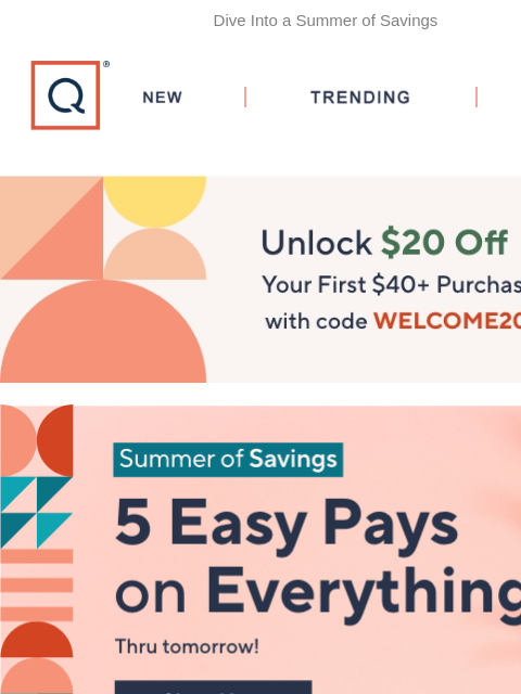 Dive Into a Summer of Savings QVC New TRENDING DEALS Unlock $20 off Your First Purchase 5 easy pays foodie fest Germack (5) Mini Jars Summer Assortment of Nut Mixes Germack (5) Mini Jars Summer