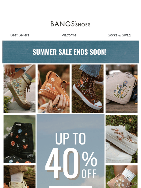 bangsshoes newsletter: [Ends Soon!] Summer Sale 🌞