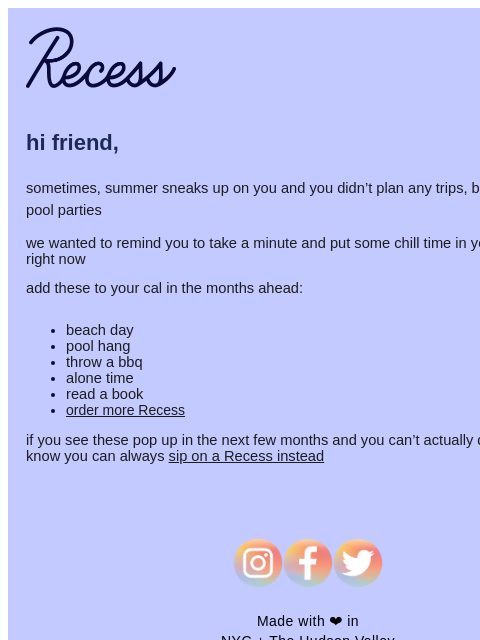 takearecess newsletter: say goodbye to may