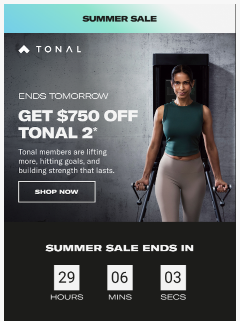 tonal newsletter: Don't Miss Out: Sale ends tomorrow