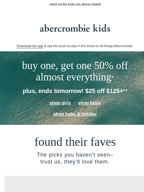 abercrombie newsletter: outfit inspo, just for them 🌟