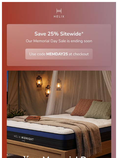 helixsleep newsletter: Last chance for 25% off!