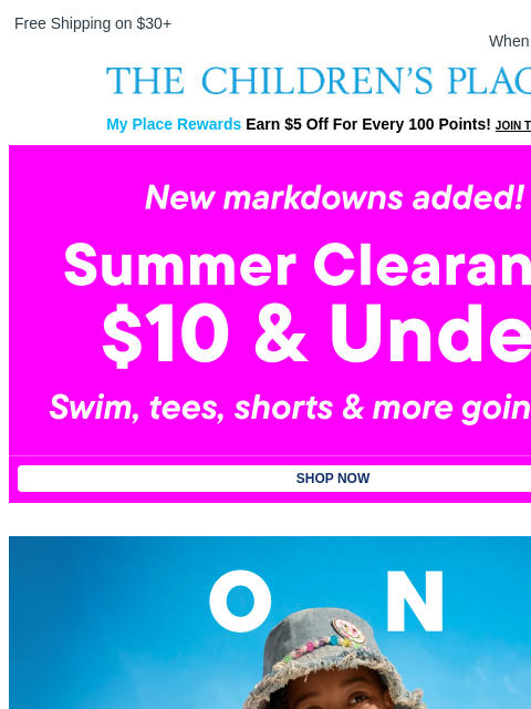 childrensplace newsletter: 50% off Shorts + EXTRA 25% off Member Exclusive! �...