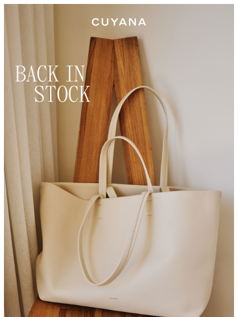 cuyana newsletter: Back in Stock Alert
