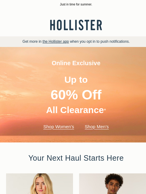 hollisterco newsletter: Stock up on clearance 👉