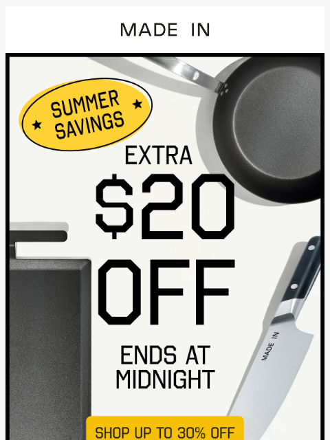 madeincookware newsletter: Expires Tonight: Your Extra $20 Off