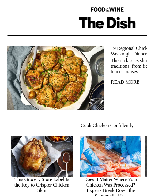 foodandwine newsletter: 19 Regional Chicken Dishes to Transport Any Weekni...