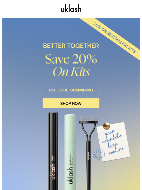 uklash newsletter: SAVE 20% on your favourites 💋✨