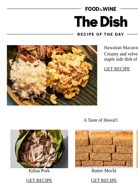 foodandwine newsletter: Hawaiian Macaroni Salad