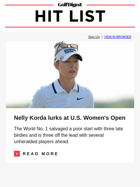 golfdigest newsletter: The wild reason Ben Griffin wears sunglasses