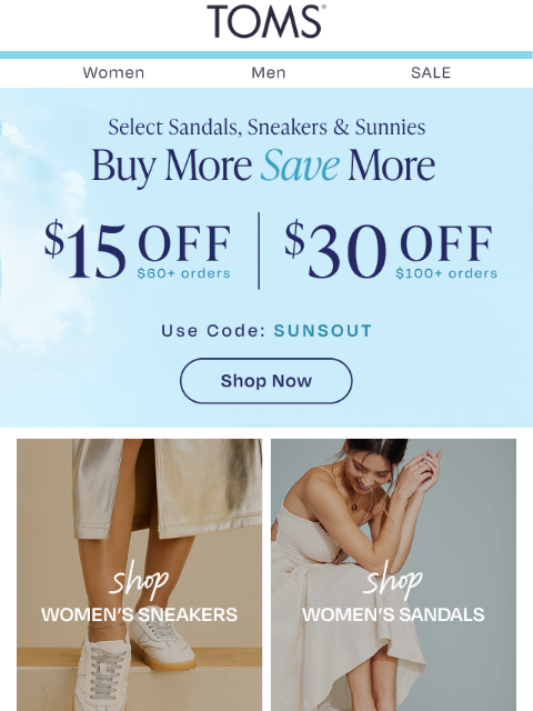 toms newsletter: There’s Still Time to Take up to $30 Off Sneakers,...