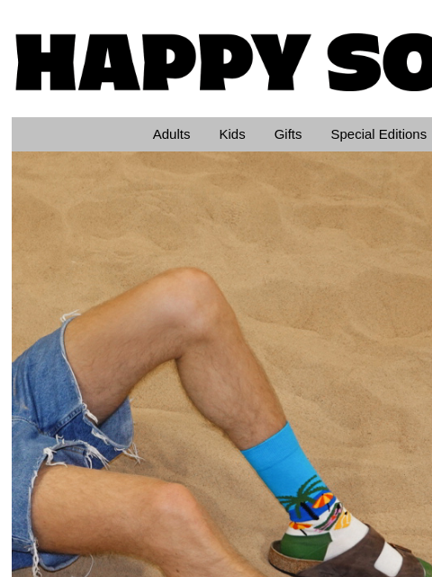 ... you can choose to live it loud and colorful with our socks! HappySocks Adults Kids Gifts Special Editions Sale Summer Styles Sun's Out, Socks Out Turn up the heat with bold, beachy designs and
