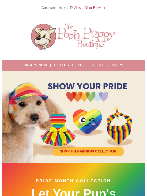 poshpuppyboutique newsletter: 🌈 Celebrate Pride in Style — Shop Our Rainbow Col...