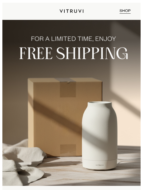 vitruvi newsletter: FREE Shipping On Now! 🌟