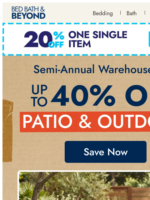 bedbathandbeyond newsletter: Patio season starts with savings