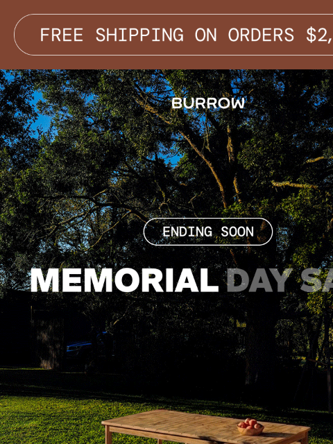 burrow newsletter: 48 Hours Left: Memorial Day Sale