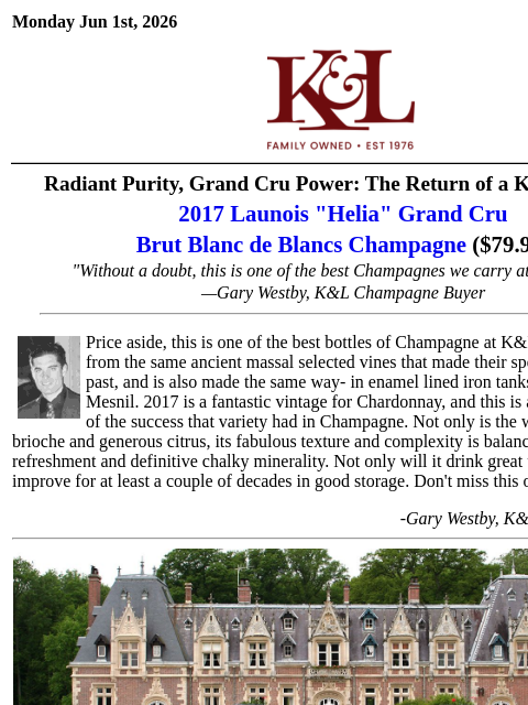 klwines newsletter: Arguably the Best Champagne in the Store