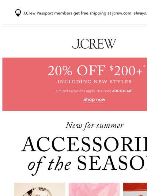 jcrew newsletter: Summer's hottest accessories