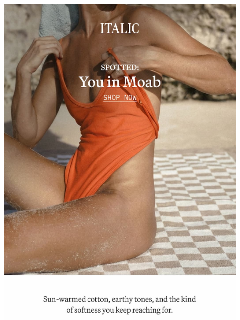 italic newsletter: The Spirit of Moab, Now in Your Bathroom.